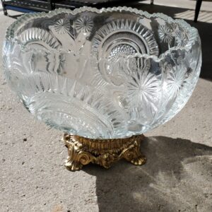 Crystal Punchbowl with cups and ladle